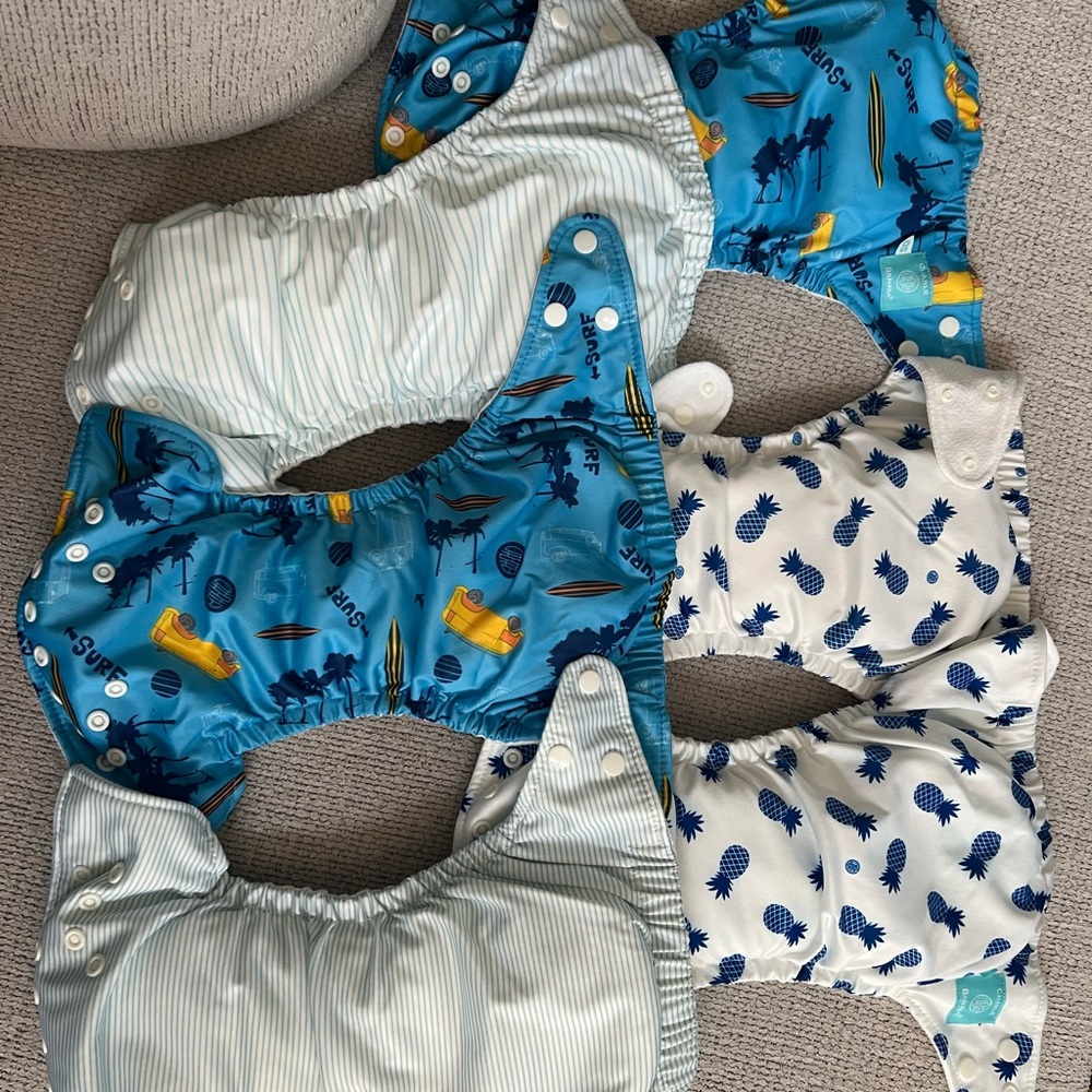 NEW! Charlie Banana Blue and White Diaper Covers